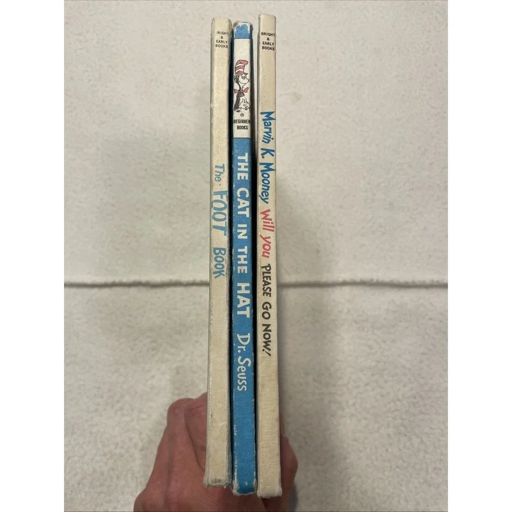 Vintage Dr. Seuss Books Hardcover (Lot 3) Cat In The Hat Marvin Mooney Foot Book